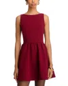 French Connection Azra Twill Mini Dress In Burgundy