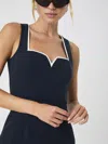 French Connection Azra Contrast Trim Minidress In Blue