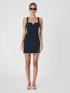 French Connection Azra Contrast Trim Minidress In Navy