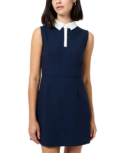 French Connection Azra Twill Sleeveless Dress In Blue