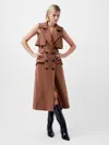 French Connection Azra Sleeveless Trench Dress In Camel In Brown