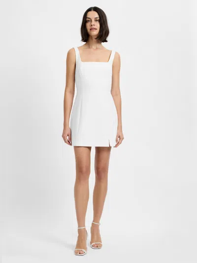 French Connection Azra Twill Slit Mini Dress In Peach Fizz