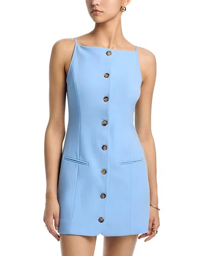 French Connection Azra Twill Square Neck Mini Dress In Blue