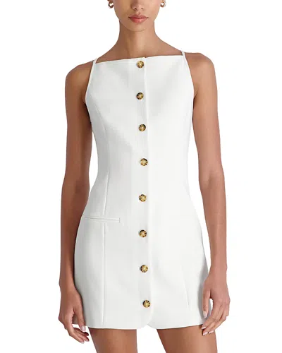 French Connection Azra Twill Square Neck Mini Dress In White