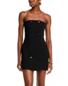 French Connection Azra Double Breasted Strapless Twill Minidress In Black