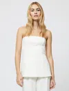 French Connection Azra Twill Strapless Top In Porcelain Cream In Cream