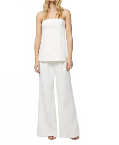 French Connection Azra Twill Strapless Top In Porcelain Cream In White