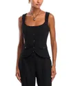 French Connection Azra Twill Top In Black