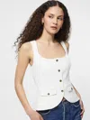French Connection Azra Twill Vest In White