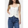 French Connection Azra Twill Vest In White