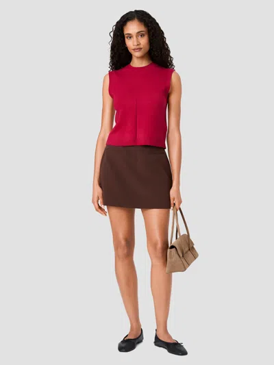 French Connection Azra Twill Welt Pocket Mini Skirt In Cocoa Brown