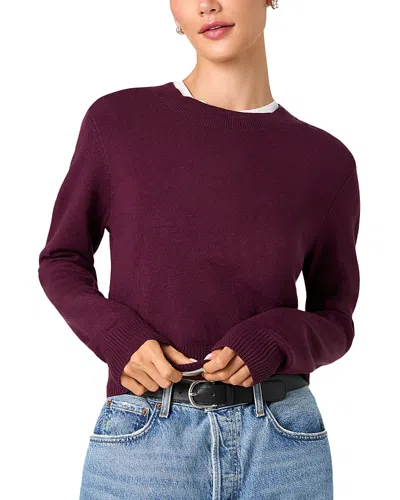 French Connection Baby Soft Crewneck Sweater In Burgundy