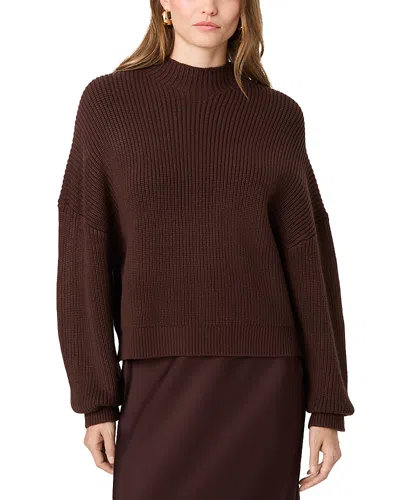French Connection Baby Soft Mock Neck Sweater In Cocoa Brown