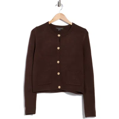 French Connection Babysoft Cardigan Sweater In Brown