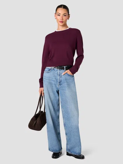 French Connection Babysoft Crew Neck Long Sleeve Sweater In Burgundy
