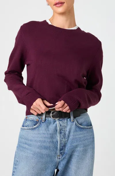 French Connection Babysoft Crewneck Sweater In Burgundy