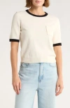 French Connection Babysoft Crop Ringer T-shirt In White