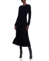 French Connection Long Sleeve Rib Maxi Sweater Dress In Black