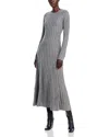 French Connection Long Sleeve Rib Maxi Sweater Dress In Gray