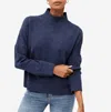 French Connection Babysoft High Neck Sweater In Navy In Blue
