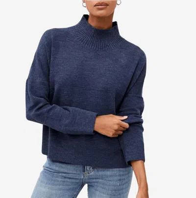 French Connection Babysoft High Neck Sweater In Navy In Blue
