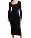 French Connection Babysoft Midi Dress In Black In Black