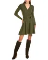 French Connection Babysoft Wrap Mini Dress Olive Night In Green