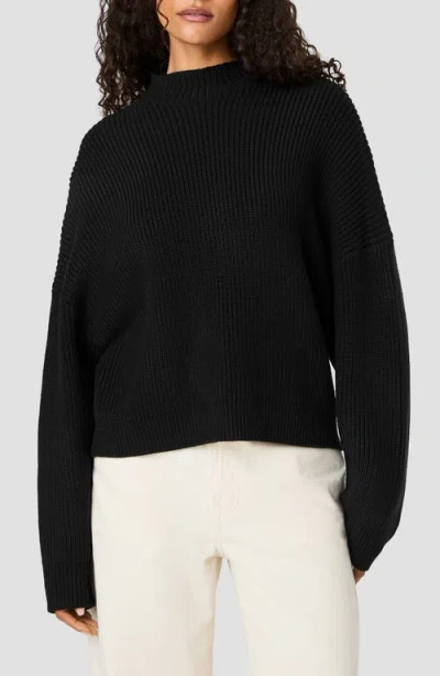 French Connection Babysoft Mock Neck Ribbed Sweater In Black