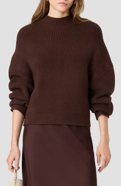 French Connection Babysoft Mock Neck Ribbed Sweater In Black