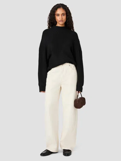 French Connection Babysoft Mockneck Rib Pullover Sweater In Black