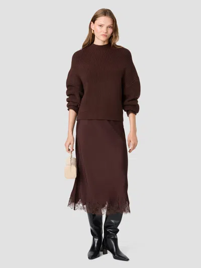 French Connection Babysoft Mockneck Rib Pullover Sweater In Brisk Blue
