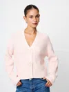 French Connection Embellished Baby Soft Knit Cardigan Sweater In Pink