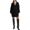 French Connection Babysoft Rib Button Front Long Sleeve Sweater Dress In Black