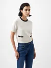 French Connection Babysoft Short Sleeve Sweater In White