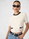 French Connection Babysoft Short Sleeve Sweater In Cream