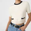 French Connection Babysoft Short Sleeve Sweater In Multi