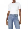 French Connection Babysoft Short Sleeve Top In Sky Blue/white In White