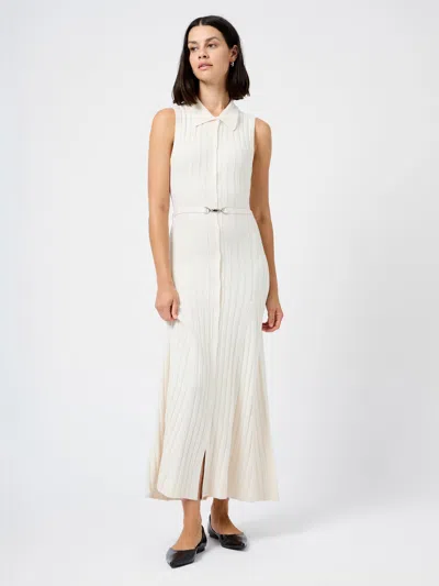 French Connection Babysoft Sleeveless Midi Dress In Porcelain Cream In White