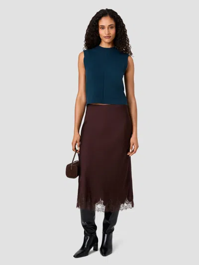 French Connection Babysoft Vertical Tick Crew Neck Sleeveless Top In Green