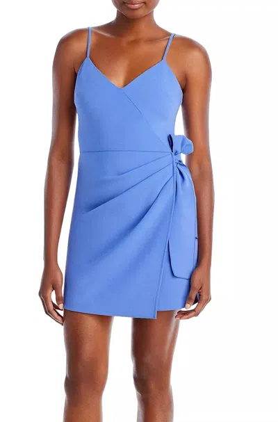 French Connection Baja Ruched Side Tie Dress In Blue