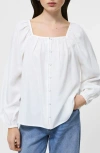 French Connection Balloon Sleeve Button-up Shirt In White