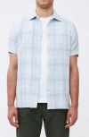 FRENCH CONNECTION BARROW DOBBY SHORT SLEEVE BUTTON-UP SHIRT
