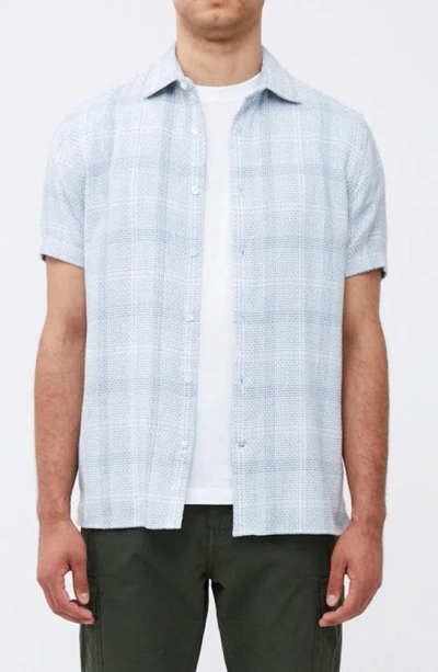 French Connection Barrow Dobby Short Sleeve Button-up Shirt In Blue Combo
