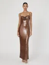 French Connection Beatrice Sequin Strappy Corsage Maxi Dress  Dresses In Brown
