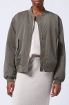 French Connection Behati Bomber Jacket In Dusted Khaki In 30-dusted Khaki
