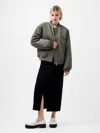 French Connection Behati Bomber Jacket In Dusted Khaki