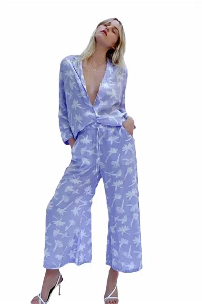 French Connection Belia Drape Pants In Belia Blue In Multi