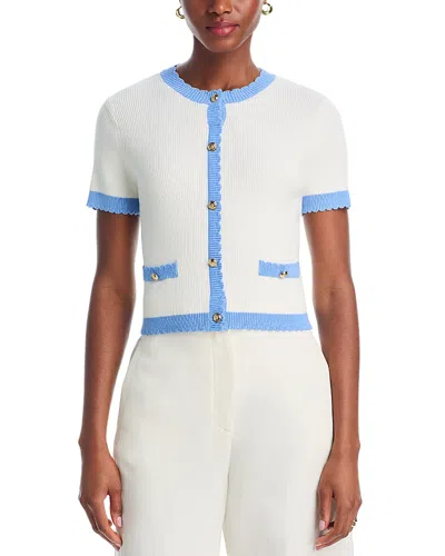 French Connection Bennet Rib Knit Short-sleeve Sweater In White