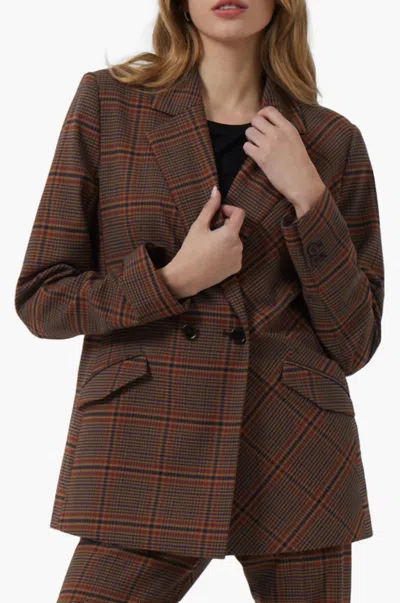 French Connection Bettina Check Suit Jacket In Brown
