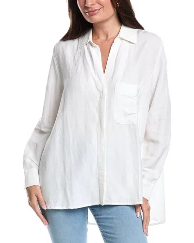 French Connection Birdie Linen-blend Boyfriend Shirt In White